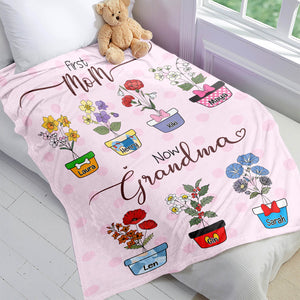 Personalized Gifts For Grandma Blanket, Flower Garden 02KALU140924-Homacus