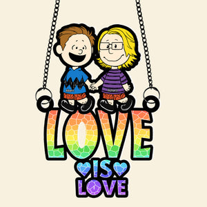 Personalized Gifts For LGBT Couple Suncatcher Ornament 05OHQN190624HH-Homacus