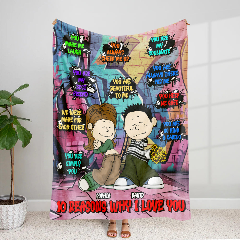 Personalized Gifts For Couple Blanket 01totn301224hg 10 Reasons Why I Love You-Homacus