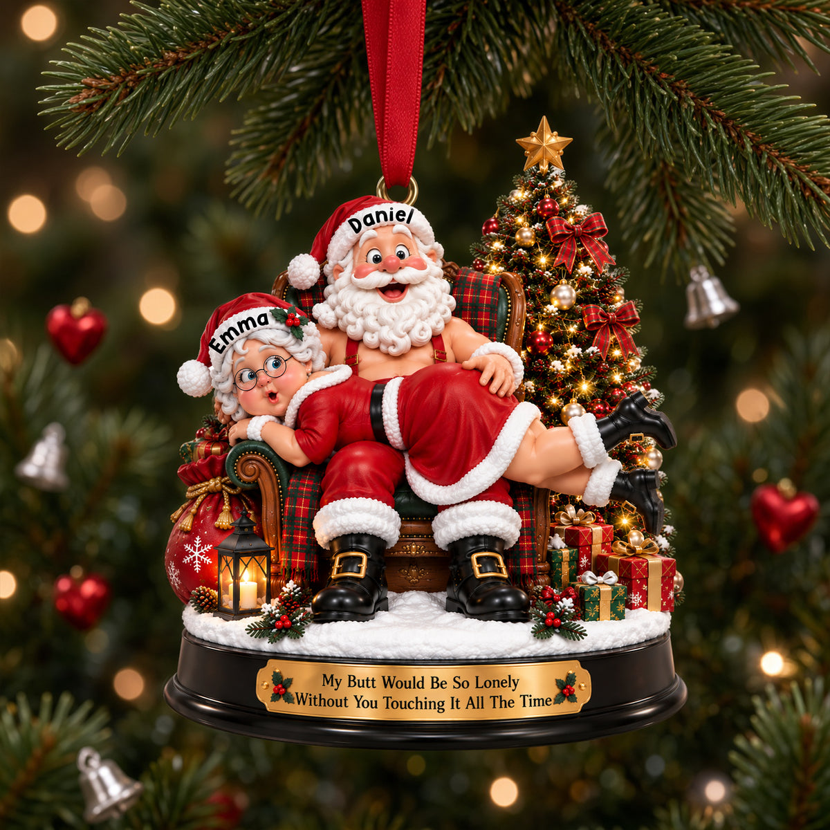 Naughty Lovers Christmas Ornament - Personalized Gifts For Couple 02NALU230926-Homacus