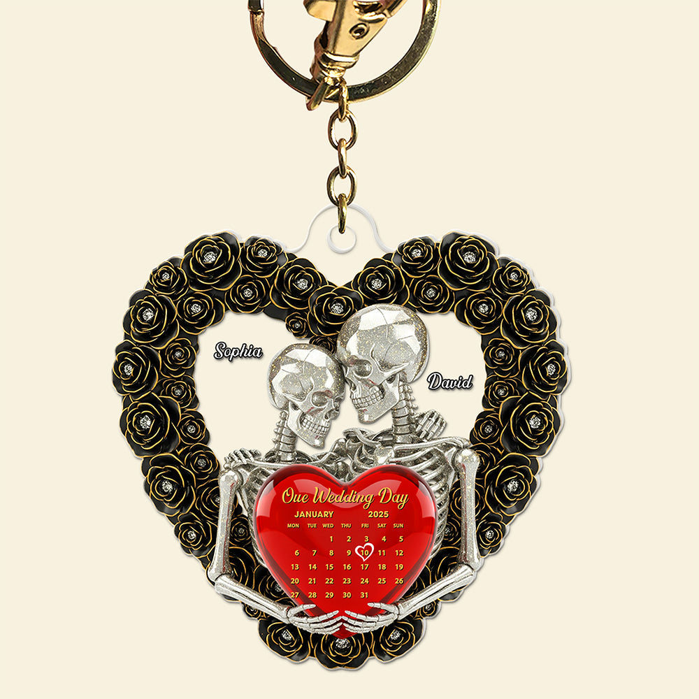 Skull Couple Keychain - Personalized Gifts For Couple 04ohqn260625-Homacus