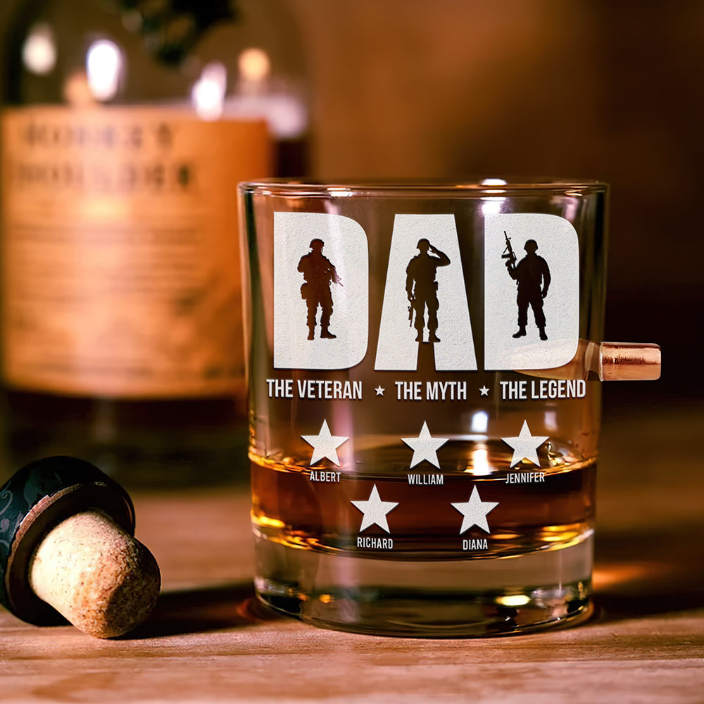 Veteran Dad Bullet Glass - Personalized Gifts For Dad 05acqn170525-Homacus