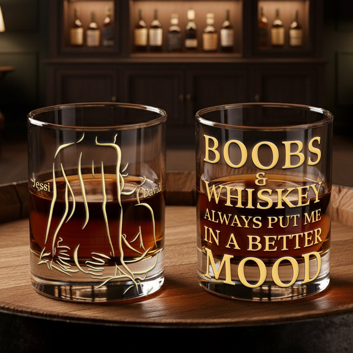 The Best Mood Round Glass - Personalized Gifts For Couples 03NALU221125-Homacus