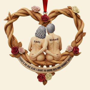 Old Couple Together Wood Ornament- Personalized Gifts For Couples 04OHQN211125-Homacus