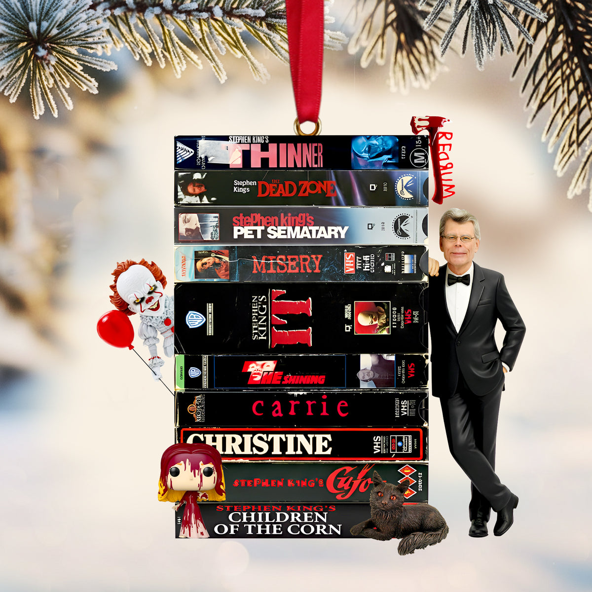 Retro VHS Tape Stack Ornament - Gift For Horror Lovers 02NALU041125-Homacus