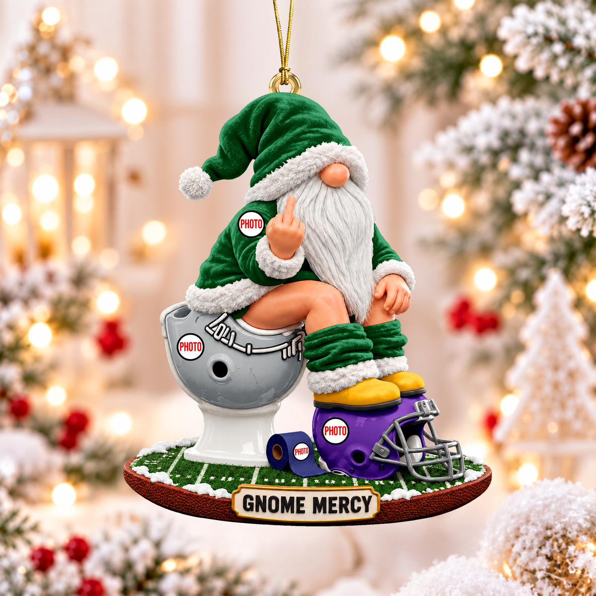 Badass Gnome Acrylic Ornament, Personalized Gifts For Sport Lovers 04qhqn201026-Homacus