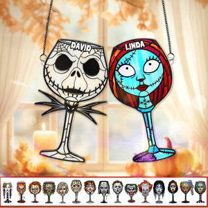 Horror Couple Suncatcher Ornament - Personalized Gifts For Couple 02OHMG060825-Homacus