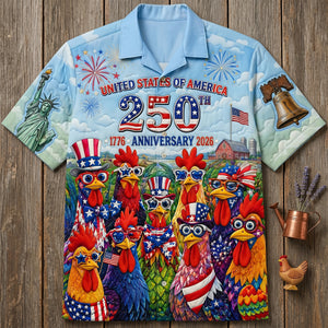 Whimsical Chicken Squad 250 America Hawaiian Shirt - Personalized Gifts For Chicken Lovers 02qhtn200626