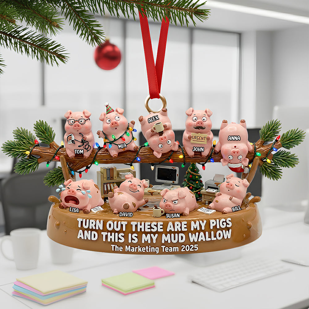 Fun Pig Office Worker Acrylic Ornament, Personalized Gifts For Coworker 04qhdt241125-Homacus