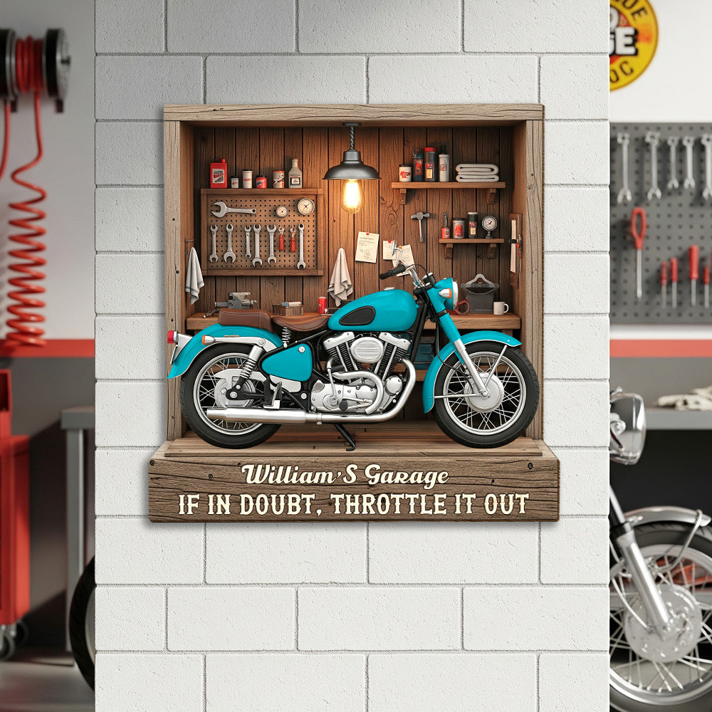Motorcycle Garage Wood Sign - Personalized Gifts For Biker 04OHTN170625-Homacus
