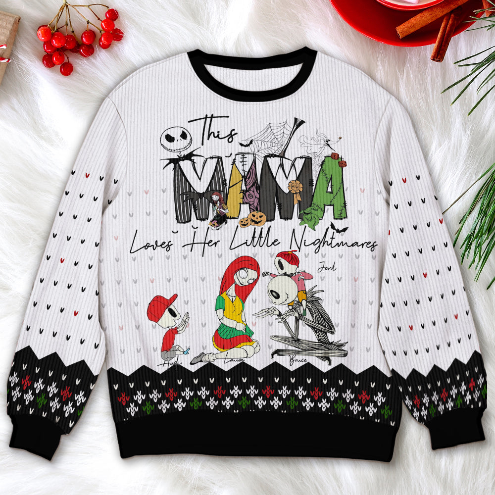 Personalized Gifts For Mom Ugly Sweater, Horror Cartoon Character 01TGLU261124-Homacus