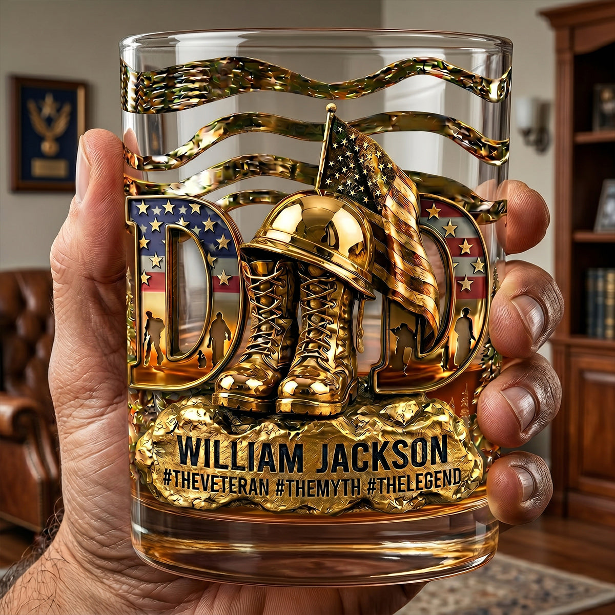 Proud Veteran Dad Drinking Glass - Personalized Gifts For Dads 03tgtn070526-Homacus