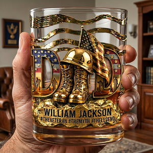 Proud Veteran Dad Drinking Glass - Personalized Gifts For Dads 03tgtn070526-Homacus