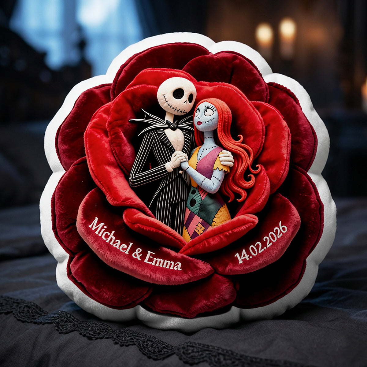 Dark Love In Bloom Pillow - Personalized Gift For Couples 03TTTA201026-Homacus