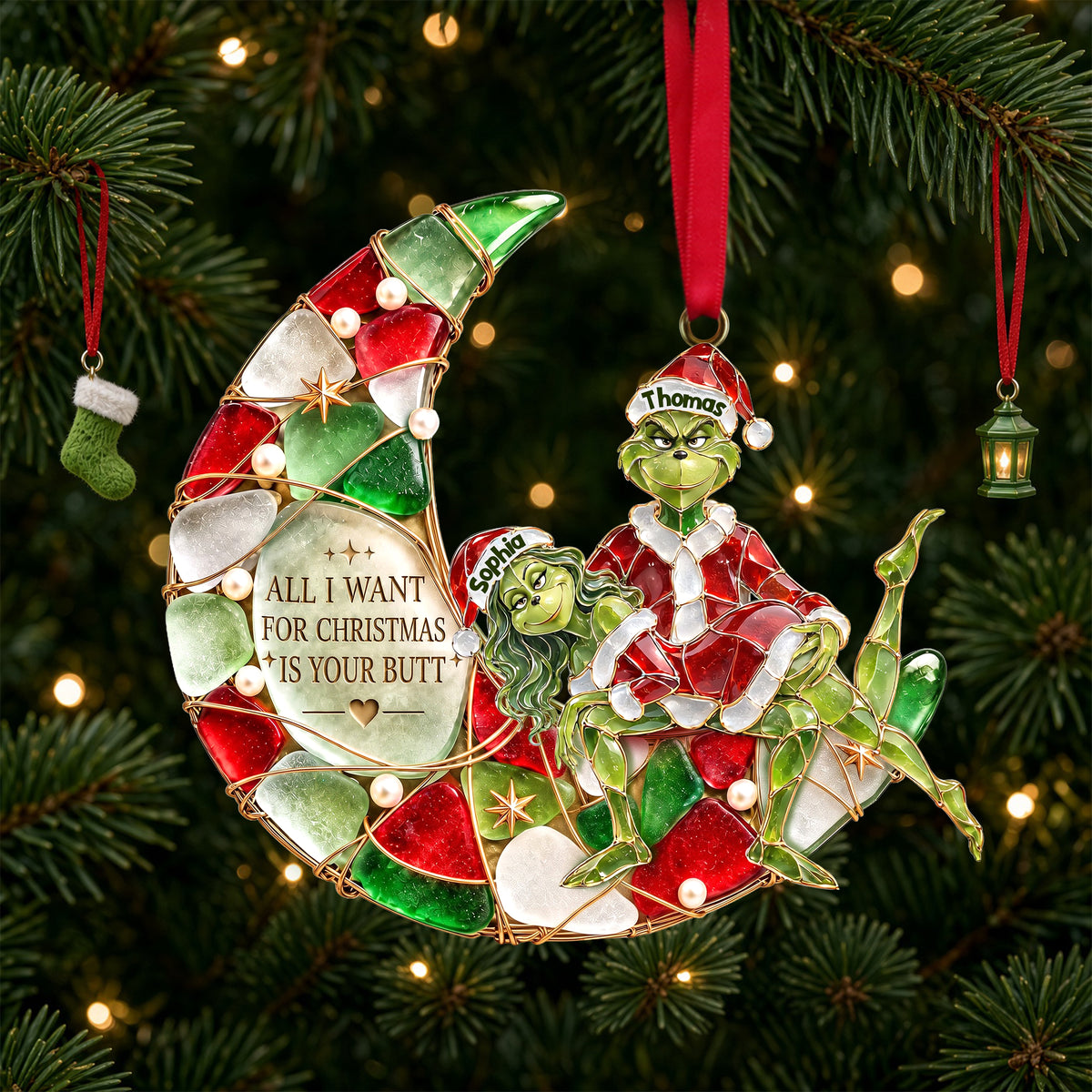 Mischievous Couple Christmas Ornament - Personalized Gifts For Couple 02ohlu080926