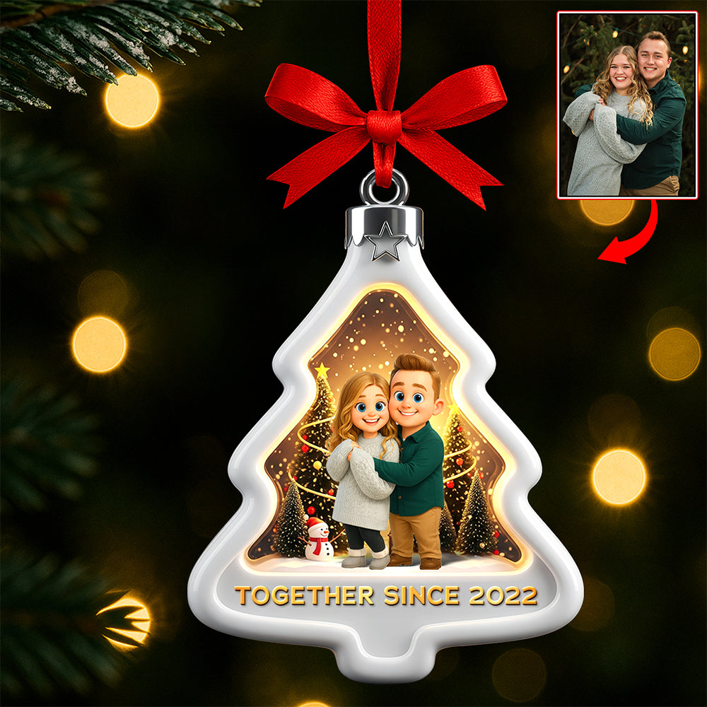 Cartoon Style Christmas Ornament - Custom Photo Gifts For Couple 06pgqn200825-Homacus