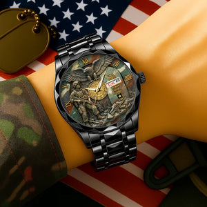 Personalized Gifts For Veterans Stainless Steel Men’s Watch 01TGMG250725-Homacus