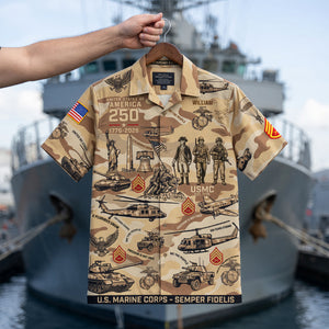 Custom Military Insignia Hawaiian Shirt - Personalized Gifts For Veteran 03QHQN030626-Homacus