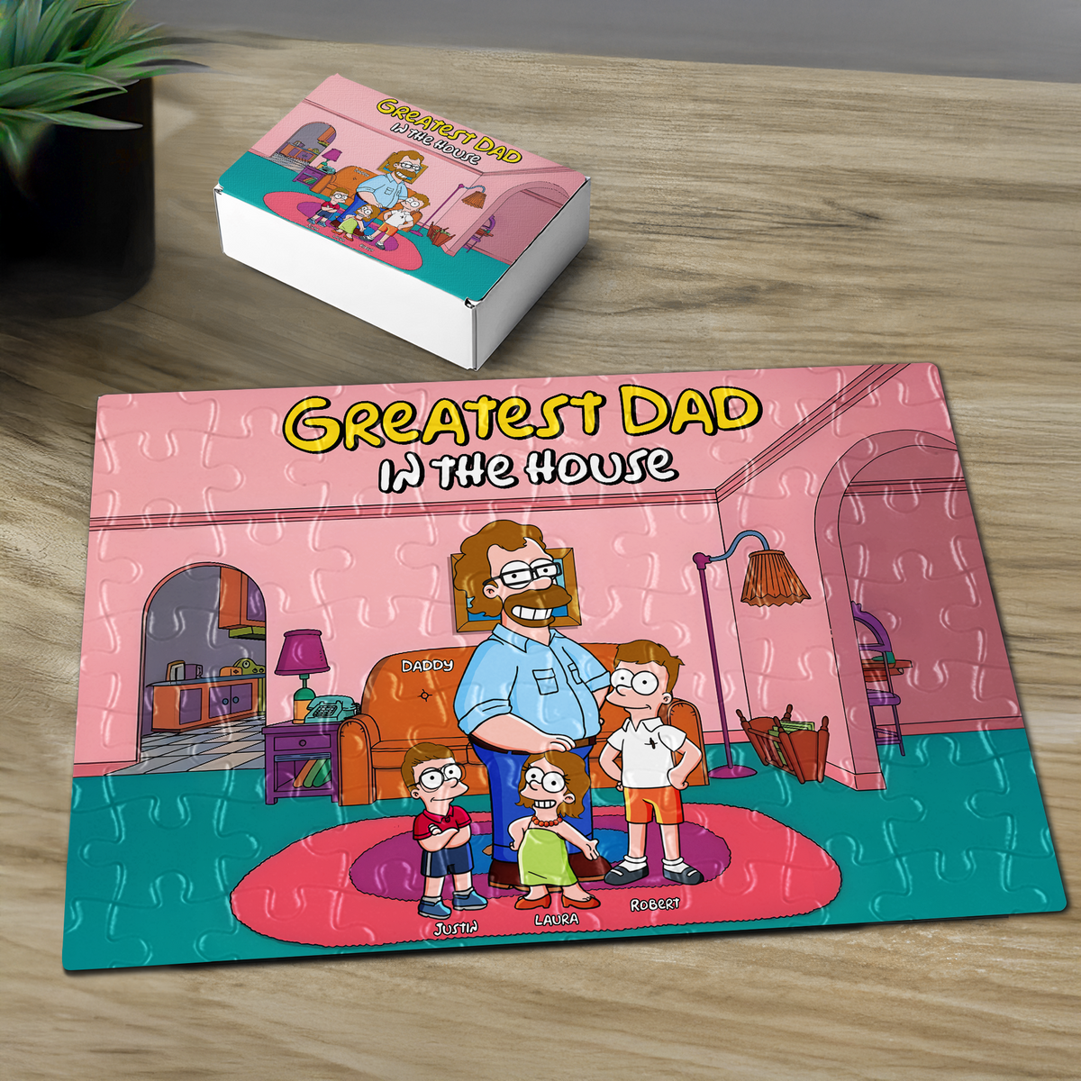 Greatest Dad Jigsaw Puzzle - Personalized Gifts For Dad 03topu080425pa-Homacus
