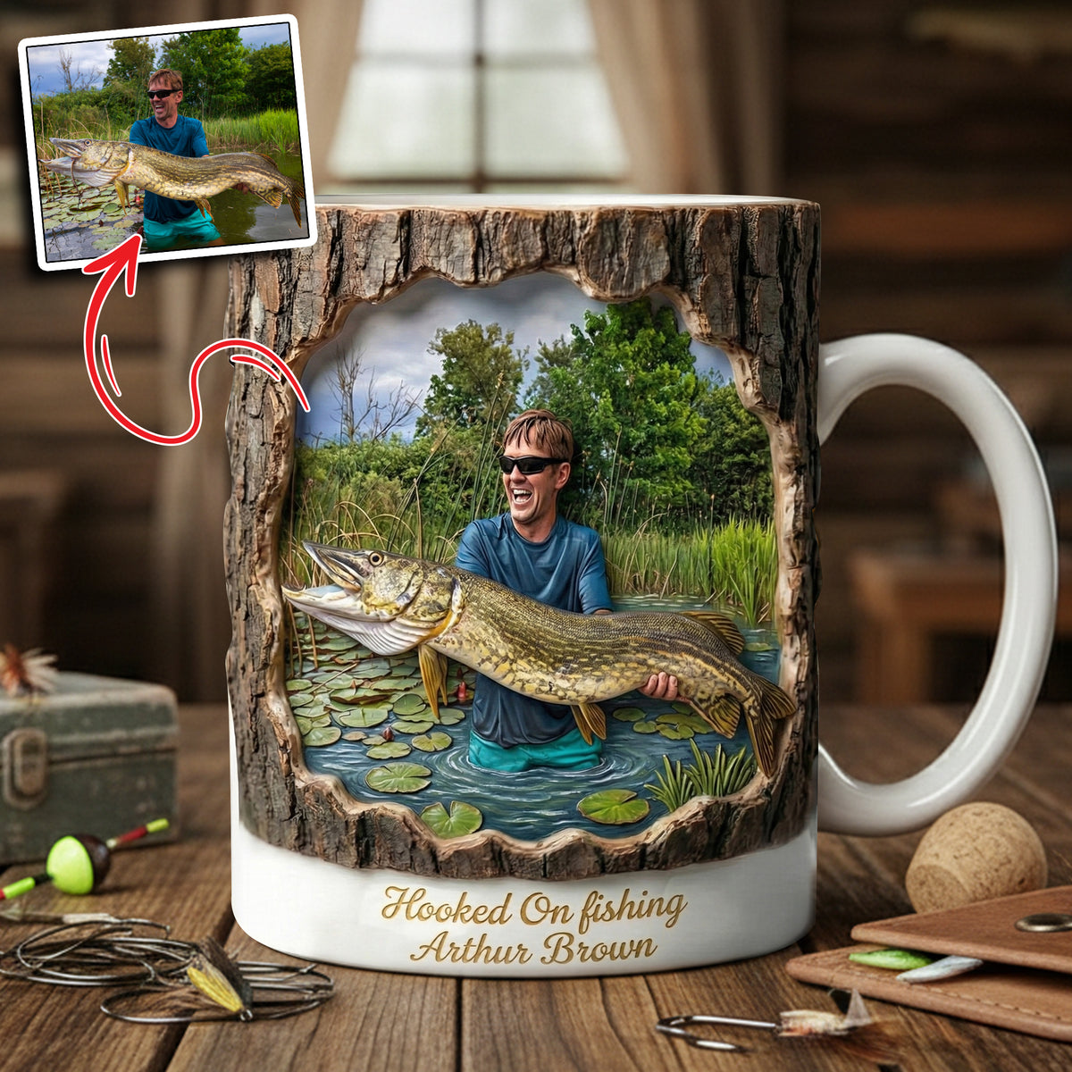 Fishing Coffee Mug Custom Photo Gifts For Fishing Lovers 03HULU311225-Homacus