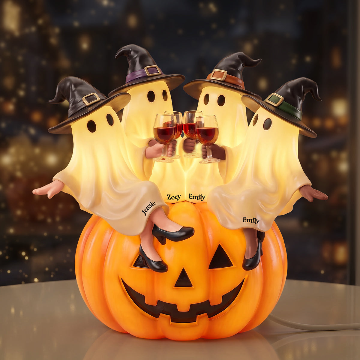 Spooky Ghost Friends Acrylic Light Box - Personalized Halloween Gifts For Friends 03nata310726-Homacus