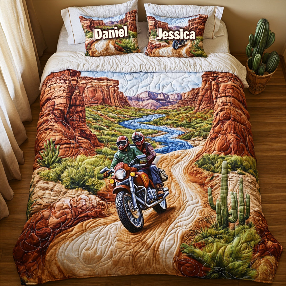 Riding Together Couple Quilt Bedding Set Special Line - Personalized Gift For Couple 01TGLU100725-Homacus