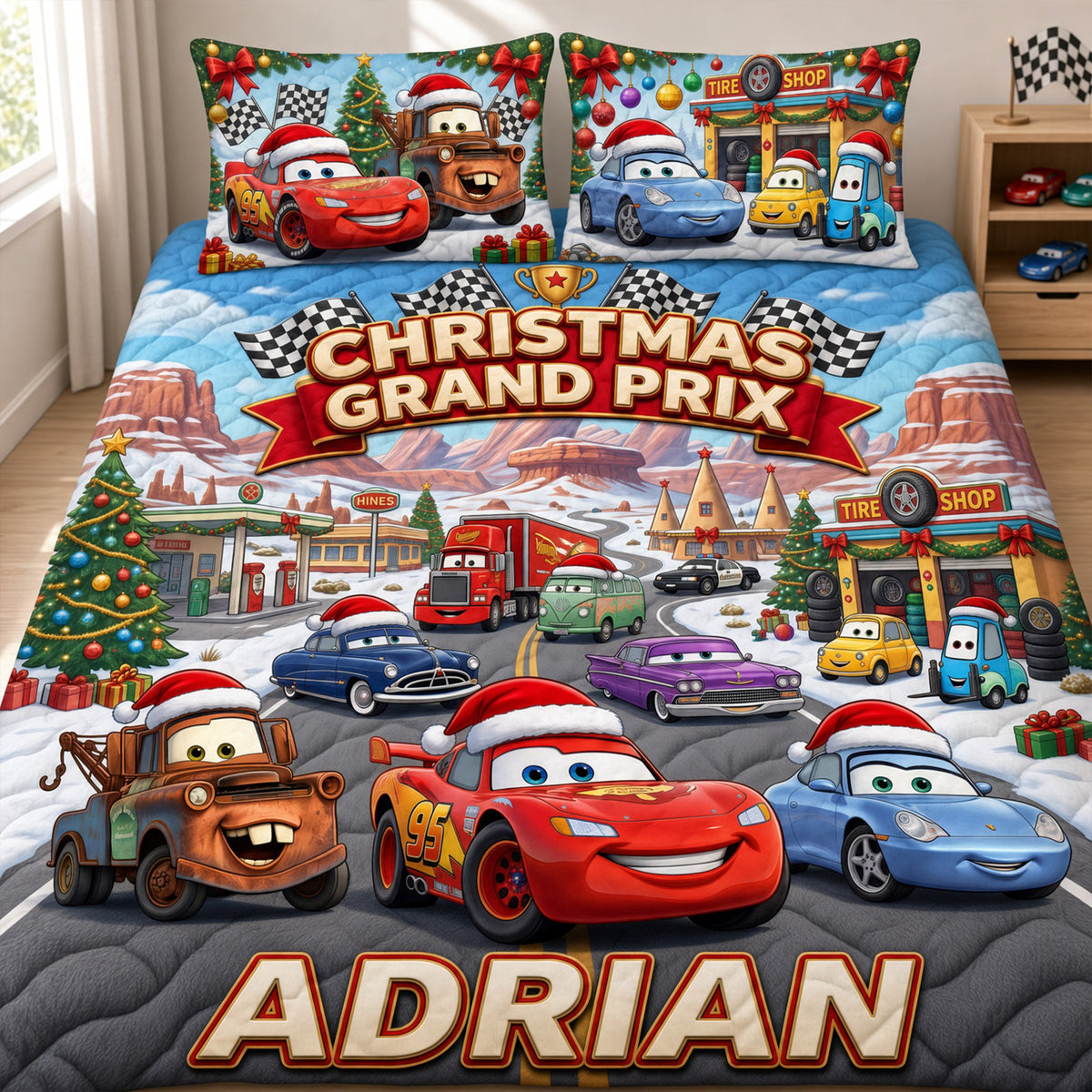 Fast Track Racing Quilted Bed Set Special Line - Personalized Gift For Racing Lovers 07TYLU221026-Homacus