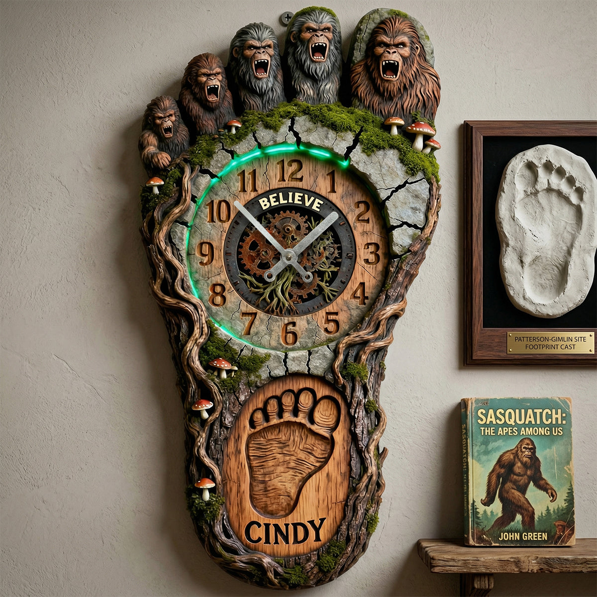 Bigfoot Hanging Wall Clock - Personalized Gifts 01hutn240326-Homacus
