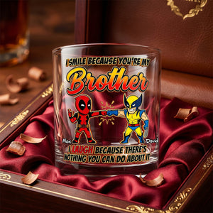 Brotherhood 11oz Round Glass - Personalized Gifts For Brothers Glass 01NADH110626-Homacus