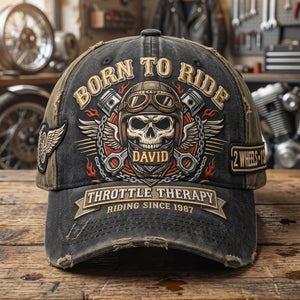 Vintage Rider Skull Classic Cap - Personalized Gifts 03hatn260626-Homacus