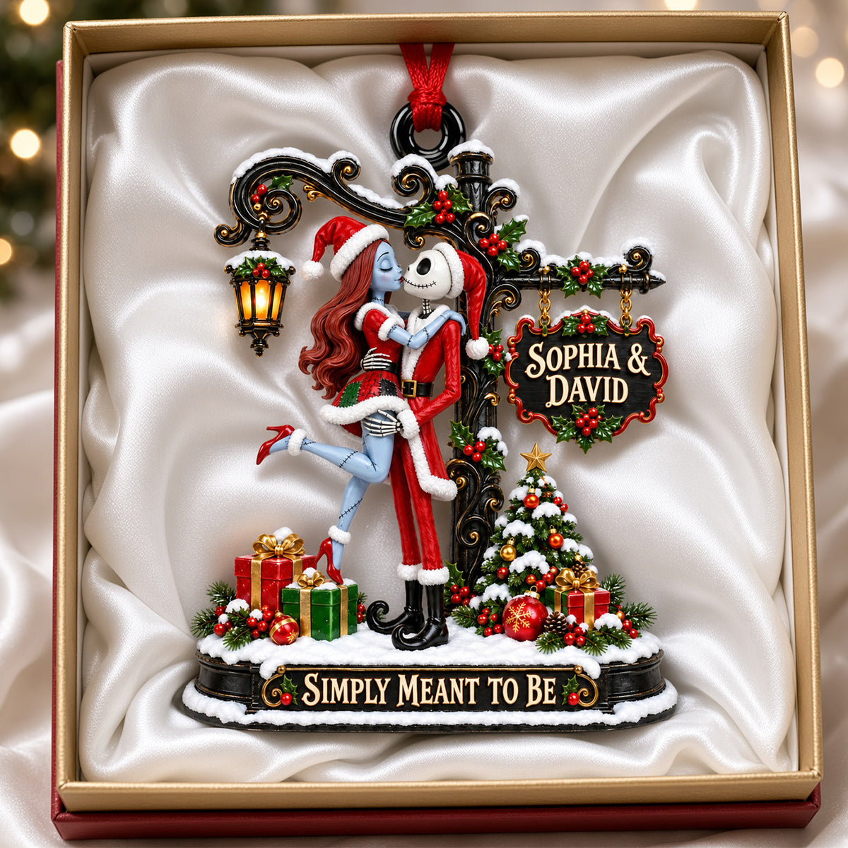 Spooky Sweethearts Acrylic Christmas Ornament - Personalized Gifts For Couple 06TYDH160926-Homacus