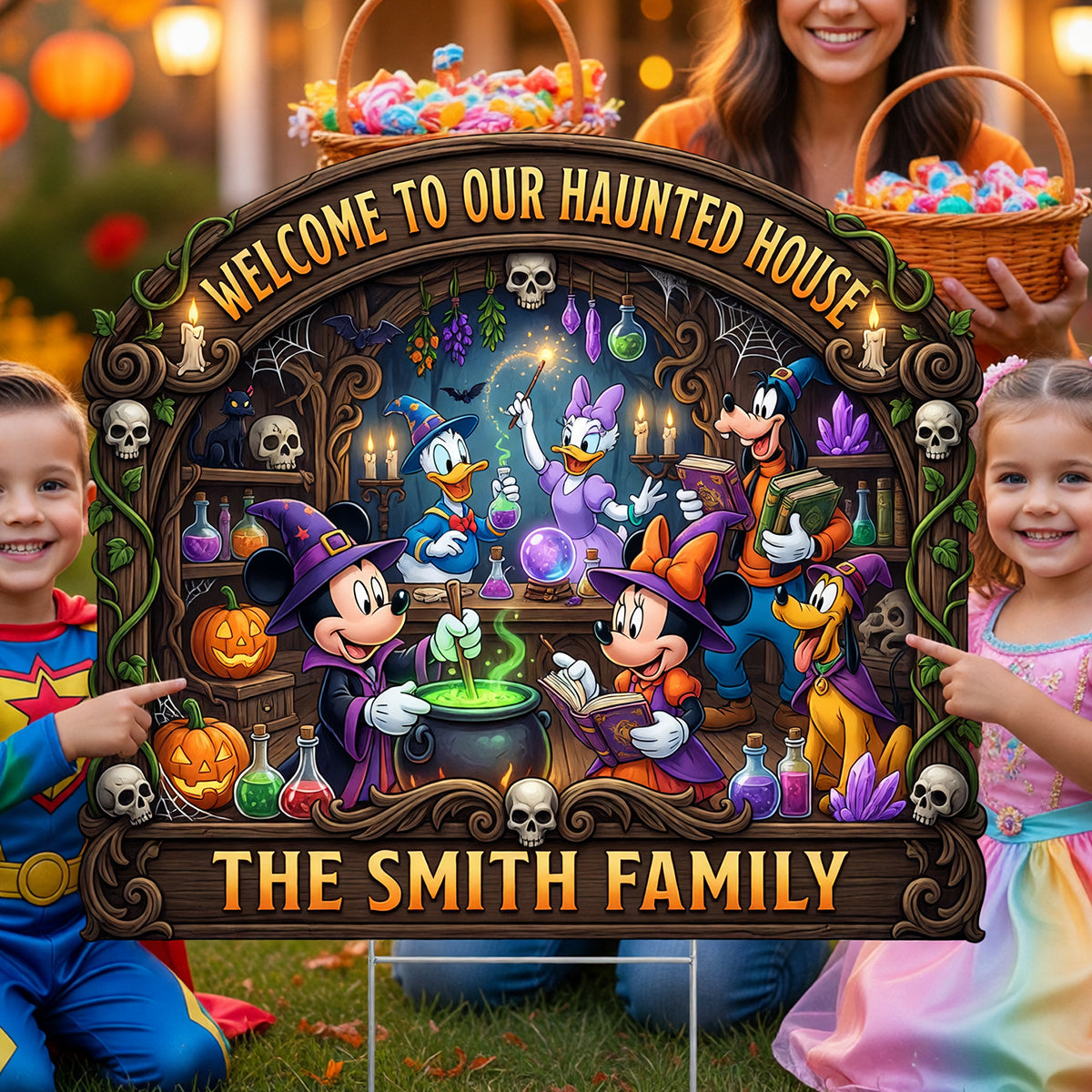 Welcome To The Haunted Crew Yard Sign - Personalized Gifts For Family 08TODT040826