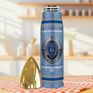 Police Bullet Tumbler With Department Logo - Custom Police Station Patches Gifts For Police With Name, Number Tag 01qhqn121224-Homacus