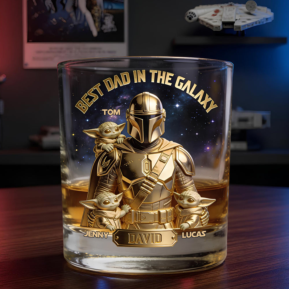 Great Space Dad Round Glass - Personalized Gifts For Dads 02PGDT040526-Homacus
