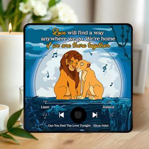 Personalized Gifts For Cartoon Lover Music Fridge Magnet Lion Couple Hugging 02xqpu131224-Homacus