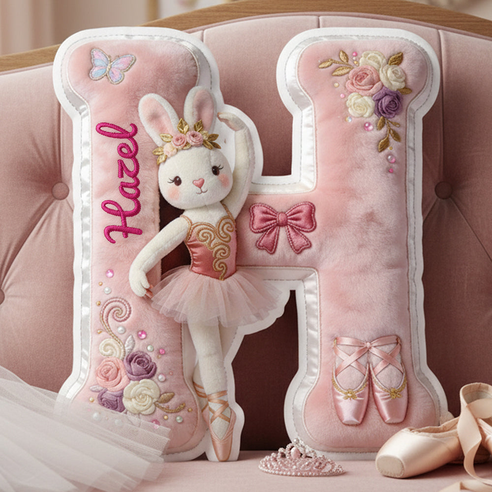 Bunny Ballet Alphabet Pillow - Personalized Gifts For Girls 01nata111225-Homacus