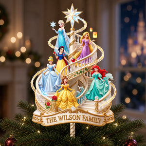 A Stairway Of Princesses Tree Topper - Personalized Gift For Christmas 07TYTA201026-Homacus