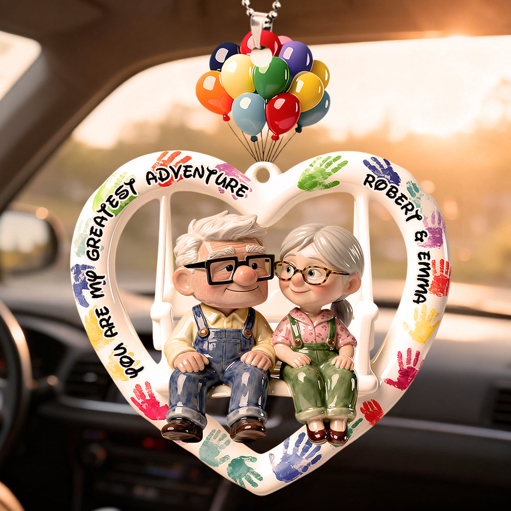 Old Couple Car Ornament Personalized Gifts For Couple 03TODT020226-Homacus