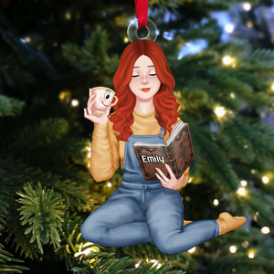 Personalized Christmas Gifts For Reading Girl Ornament 03acpu111124pa-Homacus