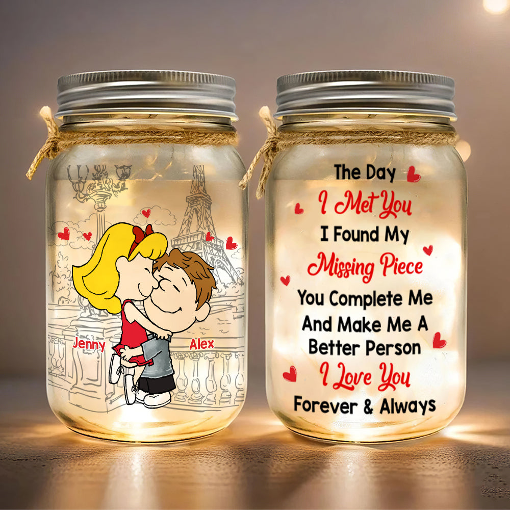 Personalized Gifts For Couple Frosted Jar Light 02XQMH211224HG-Homacus