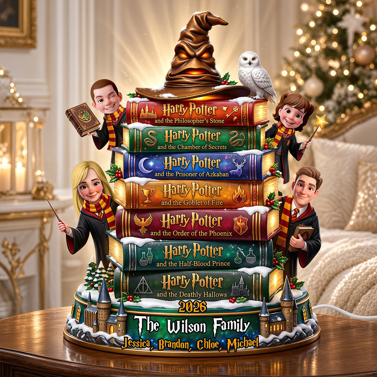 Bookstack Family Light Box - Personalized Gifts For Christmas Family Acrylic Light Box 04TYDT211026-Homacus