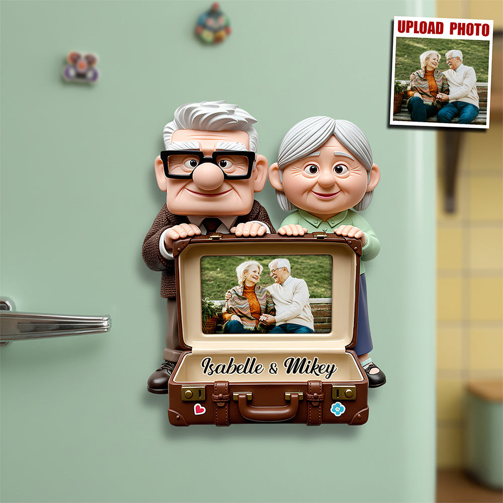 Romantic Old Couple Fridge Magnet Custom Photo Gifts For Couple 04PGDT181125-Homacus