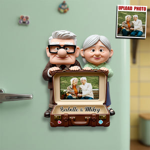 Romantic Old Couple Fridge Magnet Custom Photo Gifts For Couple 04PGDT181125-Homacus