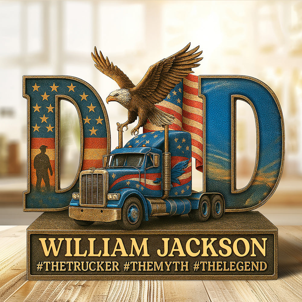 Trucker Dad Acrylic Plaque - Personalized Gifts For Dad Christmas Decor 06qhqn090525-Homacus