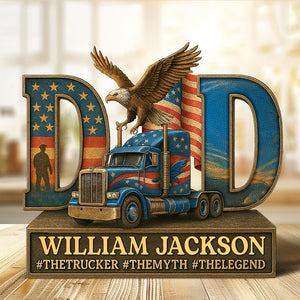 Trucker Dad Acrylic Plaque - Personalized Gifts For Dad 06qhqn090525-Homacus