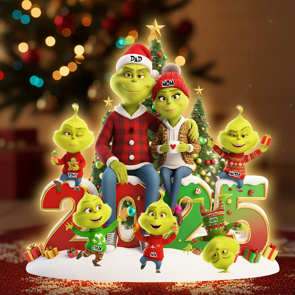 Naughty Green Monsters Acrylic Light Box Personalized Christmas Gifts For Family 04nadt051125-Homacus