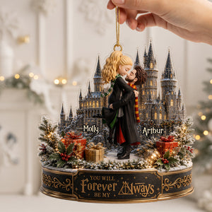Kissing Fantasy School Couple Ornament - Personalized Gift For Couple Christmas Ornament 01NADT140826