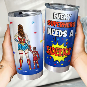 Personalized Gifts For Autism Mom Tumbler Mom Needs A Sidekick 02OHMH250225PA-Homacus