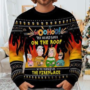 Personalized Gifts For Family Ugly Sweater, Character Fireplace 02TGLU011124HG-Homacus