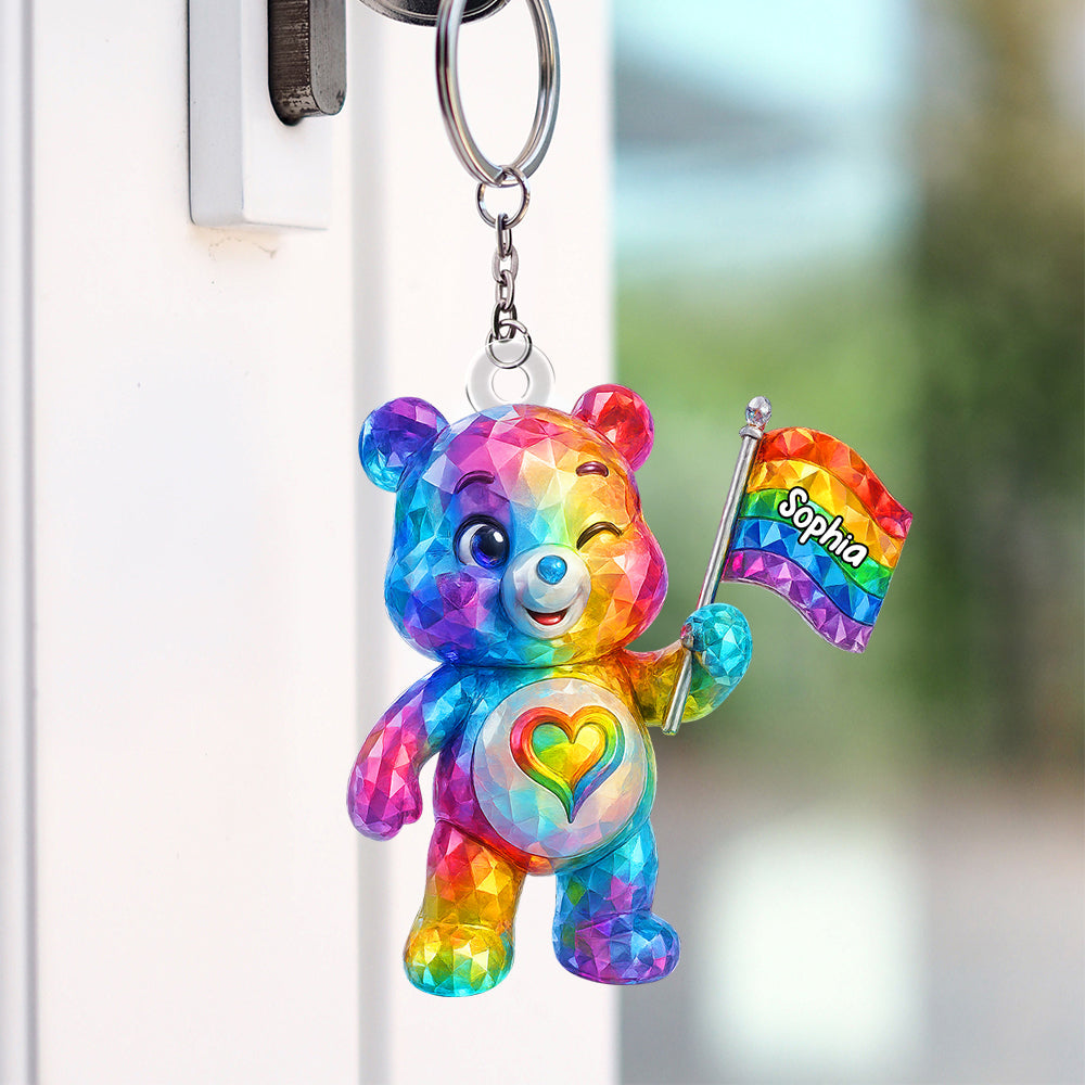 Cute Bear LGBT Keychain - Personalized Gifts For LGBT 05hutn290525-Homacus